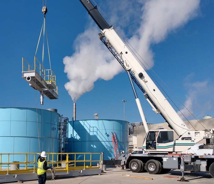 Two Primary Clarifiers capable of processing over 1.25 million gallons per day for a snack food producer