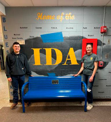 Ida students with bench