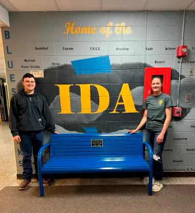 Ida students with bench