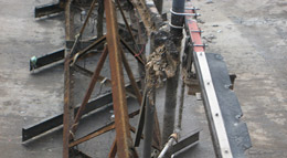 Condition of sludge rakes of Primary Clarifier before rebuild