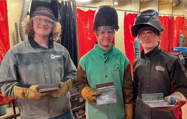 students in Ida HS welding program