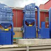 3 Cartridge Dust Collectors to capture crystalline silica dust at a brick and terra cotta manufacturer