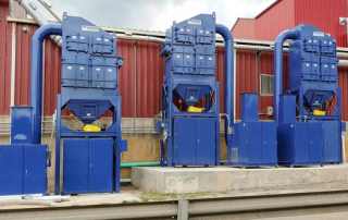 3 Cartridge Dust Collectors to capture crystalline silica dust at a brick and terra cotta manufacturer