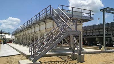 2,500 GPM API Oil/Water Separator to separate oils and solids from stormwater and wastewater generated at an oil refinery.