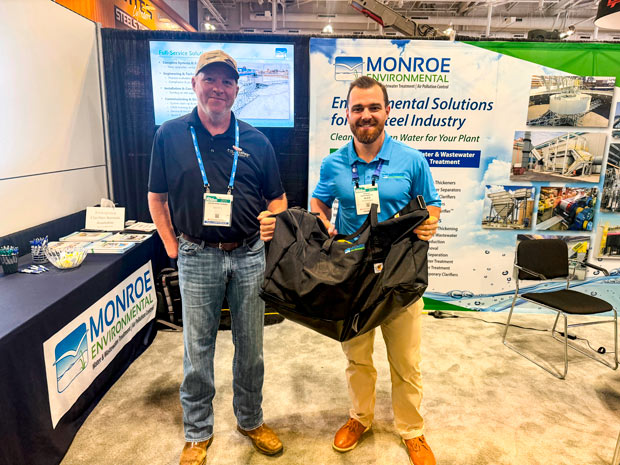 Winner of Carhartt duffle in Monroe's booth raffle