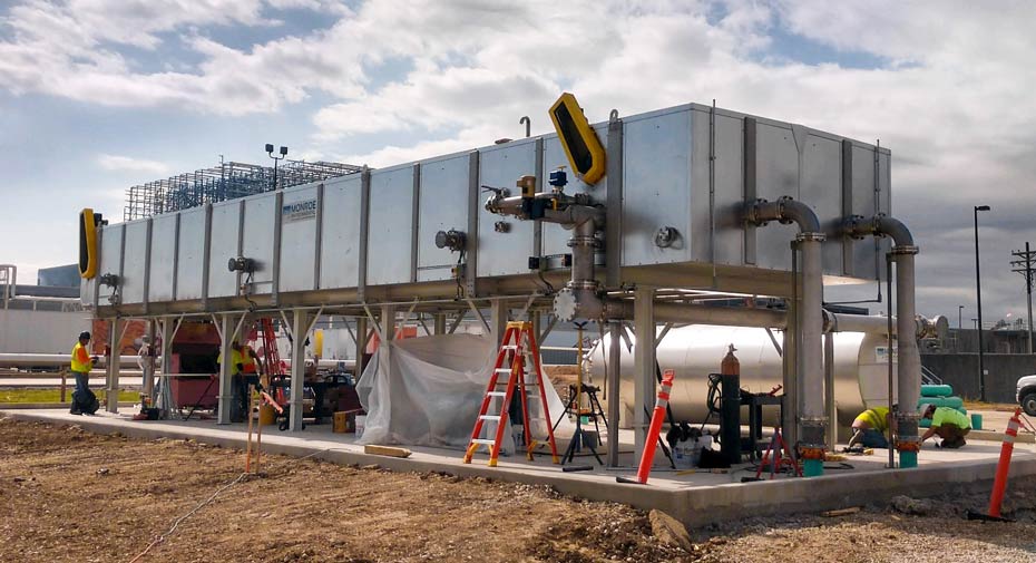 900 GPM Dual channel API Oil/Water Separator with above ground storage tanks and associated equipment for wastewater treatment at a snack food facility