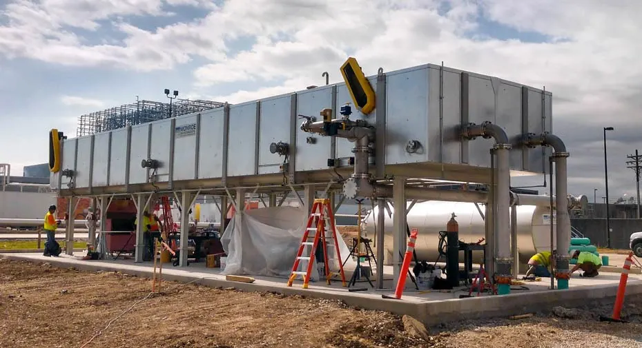 900 GPM Dual channel API Oil/Water Separator with above ground storage tanks and associated equipment for wastewater treatment at a snack food facility