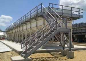 2,500 GPM API Oil/Water Separator to separate oils and solids from stormwater and wastewater generated at an oil refinery.