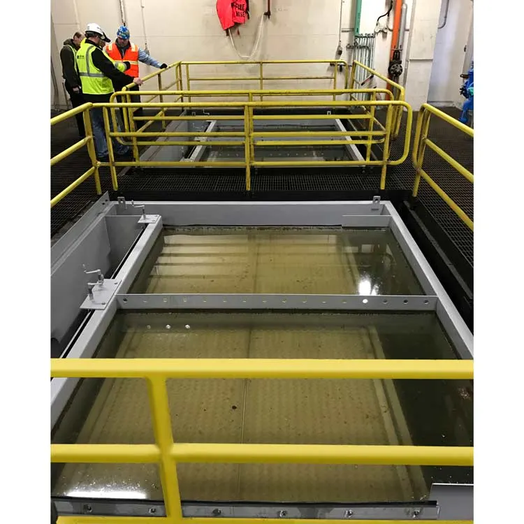 Two CPI Separators tanks with corrugated polypropylene plate packs for oil/water separation of storm water runoff at an automotive assembly plant.