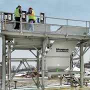 Installation of Vertical Clarifier for disc filter backwash with chemical mix tanks, access platform, ladder, and support structure