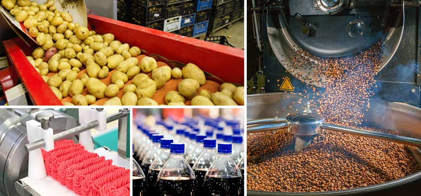 Machines for the food, beverage and environmental industries