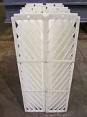 High-density polyethylene plate cartridges for highly acidic applications Monroe Horizontal Clarifier parallel plate cartridge, high density polyethylene for highly acidic applications