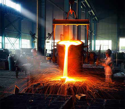 Workers in a steel plant