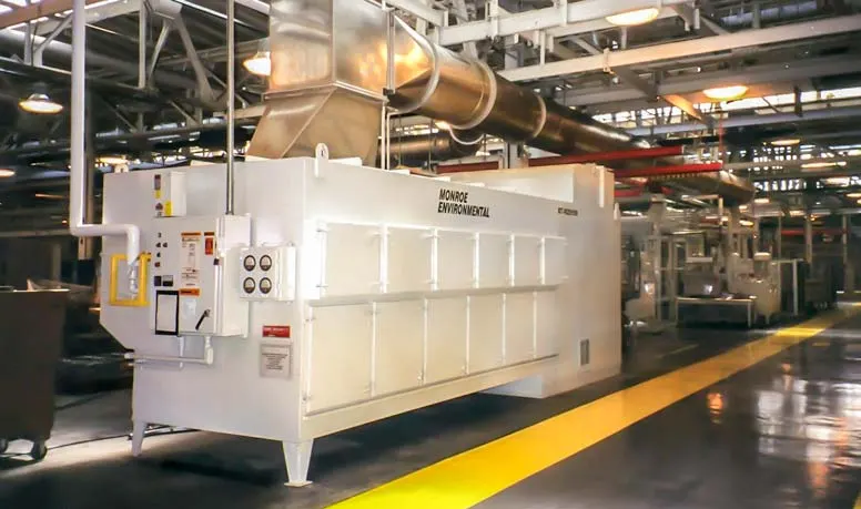 18,000 CFM Spiral Tube Mist Collector at an automotive engine assembly plant 18,000 CFM Spiral Tube Mist Collector at an automotive engine assembly plant