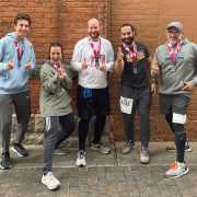Monroe Environmental's sales team ran the 2023 Detroit Marathon Relay