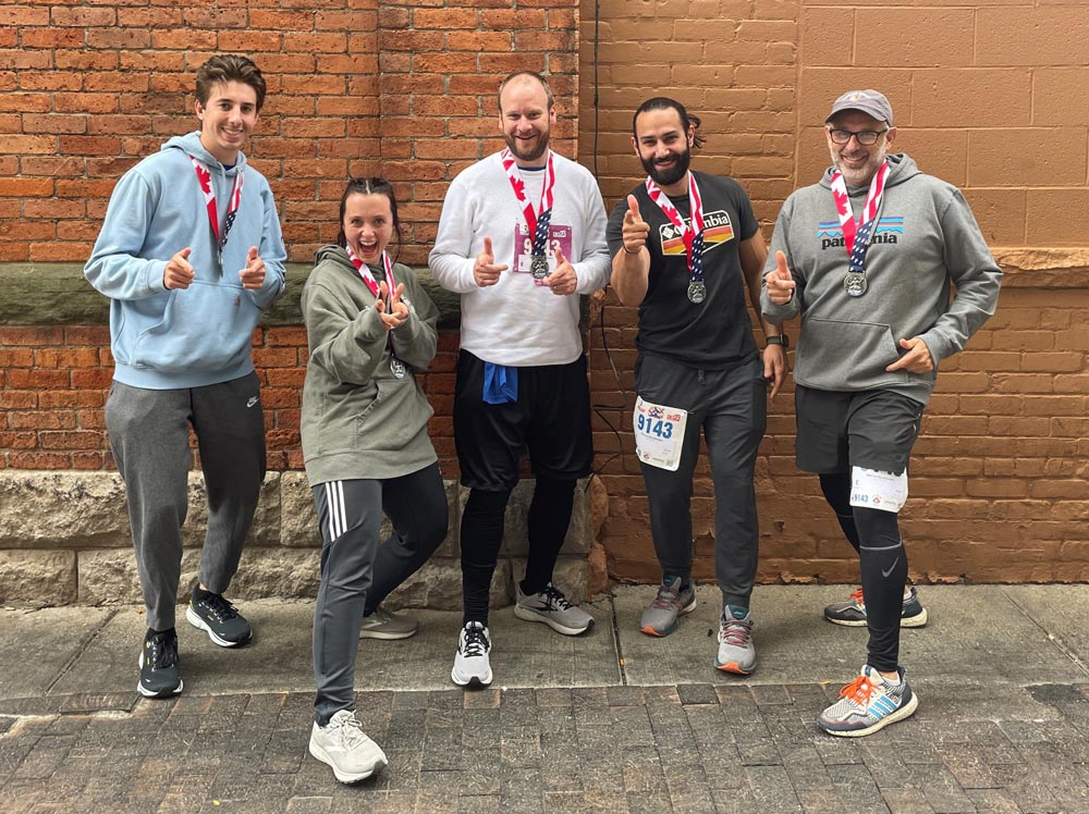 Monroe Environmental's sales team ran the 2023 Detroit Marathon Relay