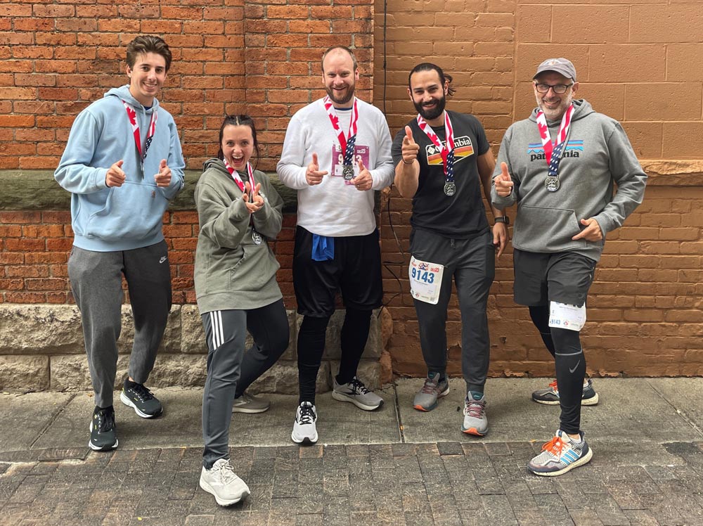 Monroe-Marathoners Monroe Environmental's sales team ran the 2023 Detroit Marathon Relay
