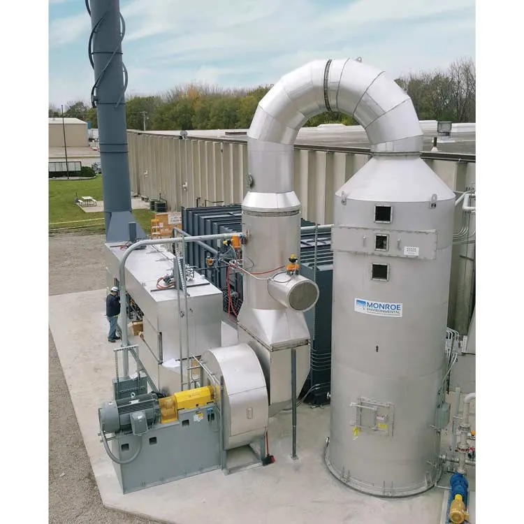 Venturi Scrubber and Cyclonic Separator to remove particulate from a dryer prior to VOC destruction with a regenerative thermal oxidizer.