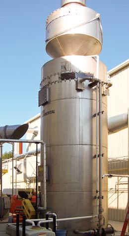 Wet Air Scrubber for ethylene compounds & NMP fumes removal Wet Air Scrubber final stage mist eliminator for glass coating operation