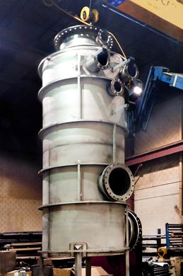Fabrication of a Spray Quench Tower for high temperature scrubbing applications