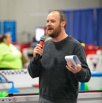 Sales Manager Adam Pace delivered a speech at RiverBots 2