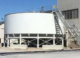 High torque Circular Thickener Clarifier for separation of dense, sticky solids from gypsum wastewater at a gypsum manufacturing plant