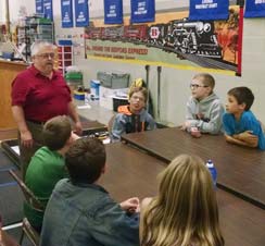 Monroe Environmental Engineer Dan Walch speaks to group of students Monroe Environmental Engineer Dan Walch speaks to group of students