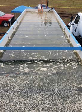 The plate pack section of an X-Flo Mobile Clarifier