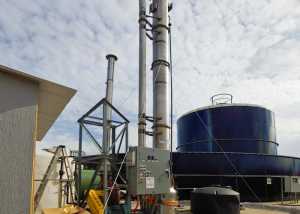 Air Stripper to remove ammonia from landfill leachate