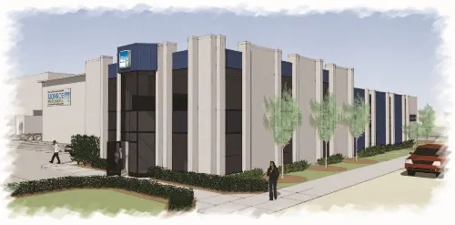 Rendering of Monroe Environmental building renovations-front view