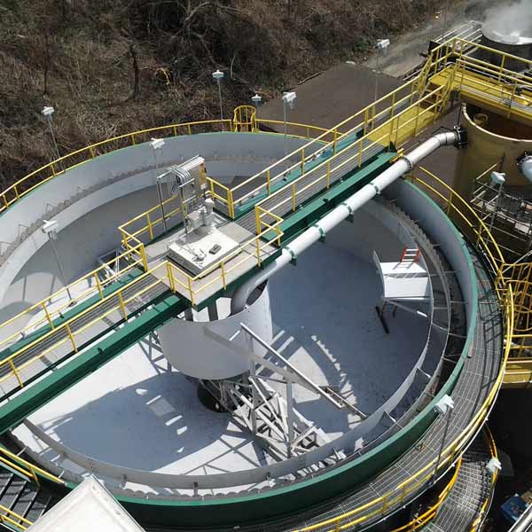 Above ground Circular Clarifier on legs for wastewater treatment at a steel mill