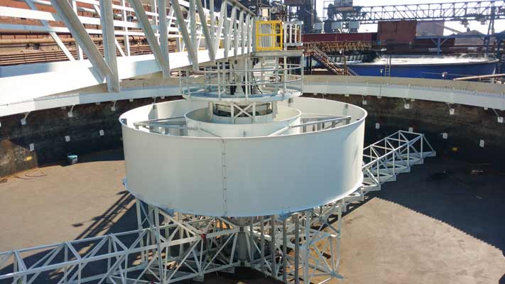 Circular Clarifier for blast furnace blowdown Circular Clarifier for steel mill upgrade