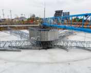 250 ft. diameter spiral scraper type Circular Clarifier at a municipal WWTP