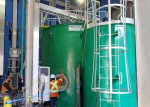 12 foot diameter circular thickener to treat backwash water from sand filters in a steel rolling mill