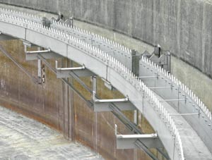 Circular Clarifier v-notch weirs