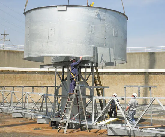 Installation of a Primary Circular Clarifier for municipal Installation of a Primary Circular Clarifier for a municipal wastewater treatment plant