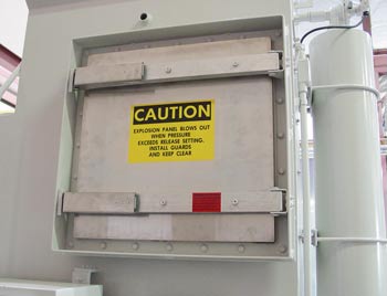 Explosion panel for industrial dust collector Explosion panel for industrial dust collector