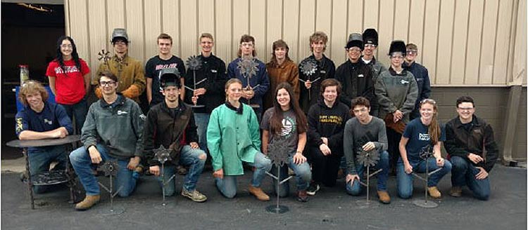 Welding students at Ida High School Group photo of Welding students at Ida High School