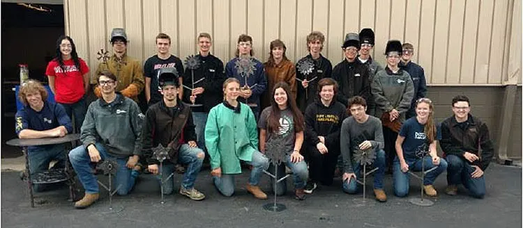 Welding students at Ida High School Group photo of Welding students at Ida High School