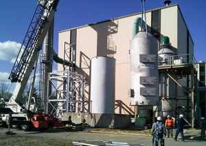 Packed Tower Scrubber for SO2 removal from waste incinerator exhaust, 316 stainless steel construction