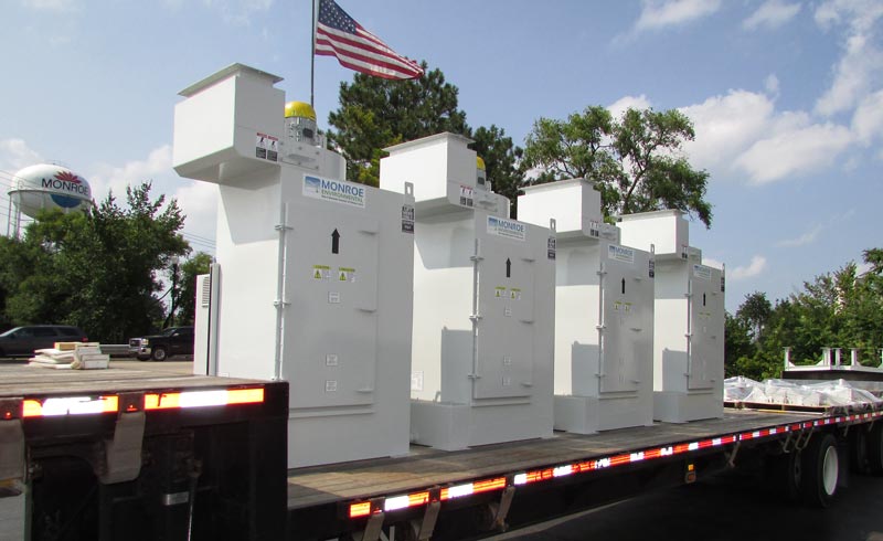 Compact Mist Collectors for EV manufacturing ready to ship to an automotive plant.