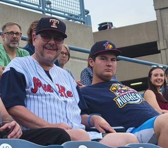 Monroe at the Mud Hens game Monroe employees and their families watching the game