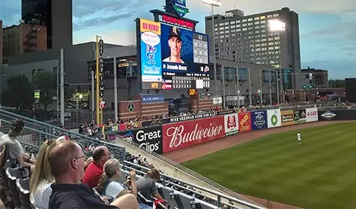 Monroe at the Mud Hens game Monroe employees and their families watching a Mud Hens game