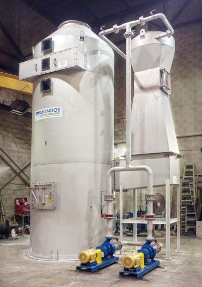 27,000 CFM Multi-Stage System in fabrication consists of a Venturi Scrubber and a Cyclone Separator