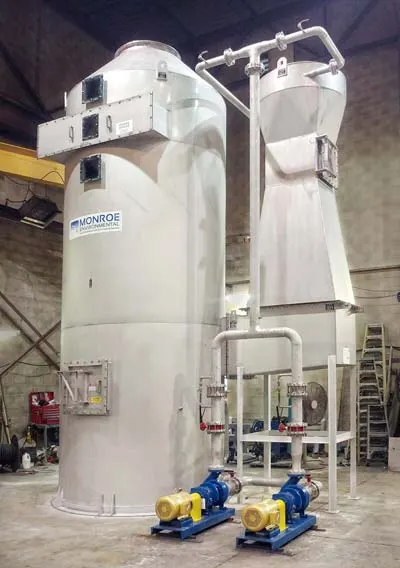 Multi-Stage Scrubbing System in fabrication 27,000 CFM Multi-Stage System in fabrication consists of a Venturi Scrubber and a Cyclone Separator