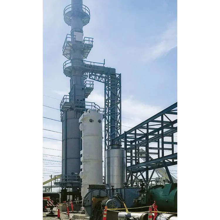 Wet Scrubber with high temperature Quench Tower to remove SO2 from the combustion exhaust.