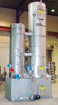 RTO exhaust SO2 scrubber vertical quench tower design
