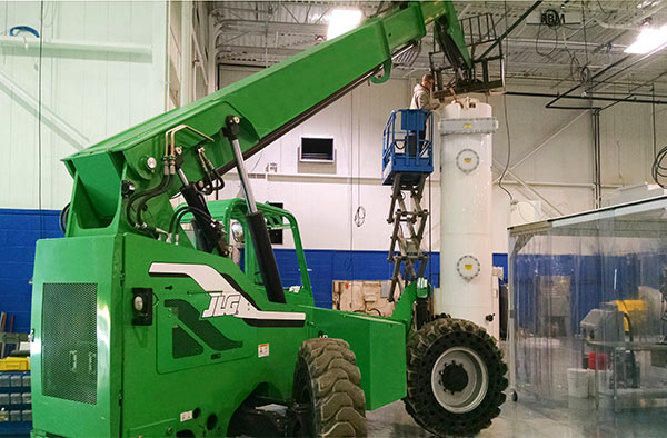 Packed Tower Scrubber installation in clean room Packed Tower Scrubber installation in a clean room