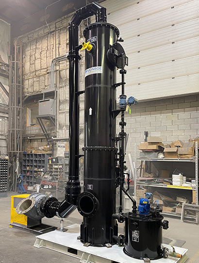 SO2 Wet Scrubber Wet Scrubbing System for the removal of SO2 fumes, polypropylene construction.