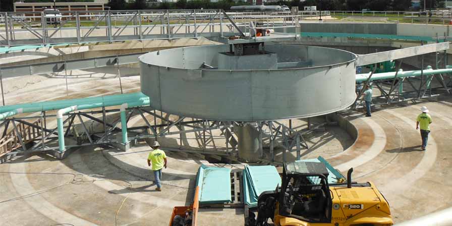 Installation of a Riser Pipe Circular Clarifier Installation of a Riser Pipe Circular Clarifier